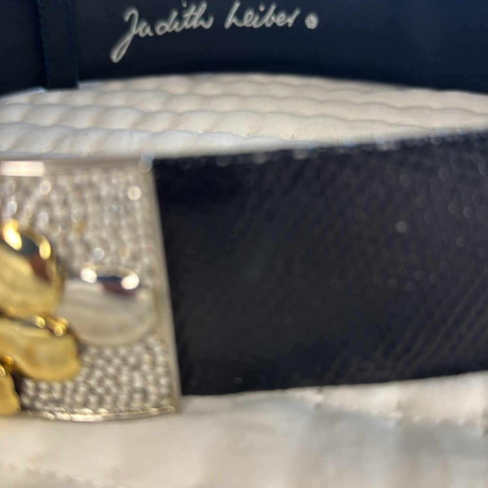 Judith Leiber Black Belt with Gold and Silver Buckle - Picture 3 of 3
